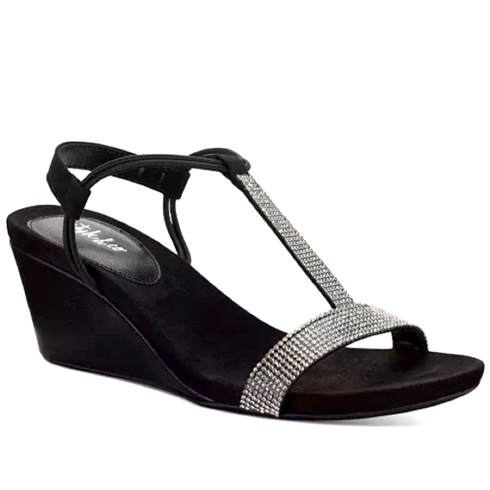 Style&Co Mulan Embellished Wedge Sandals Size 9.5m Gem